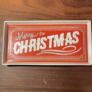 Chad Barrett Christmas cookie tray. Ceramic microwave dishwasher safe